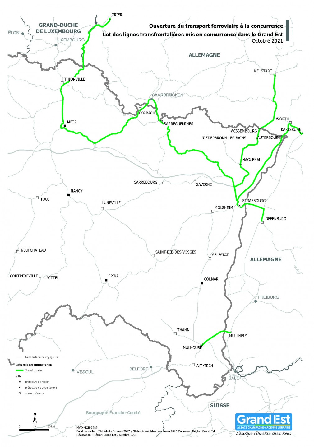 Carte lignes ferroviaires