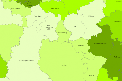 Carte des dépenses dans la R&D. ©SIG-GR. 