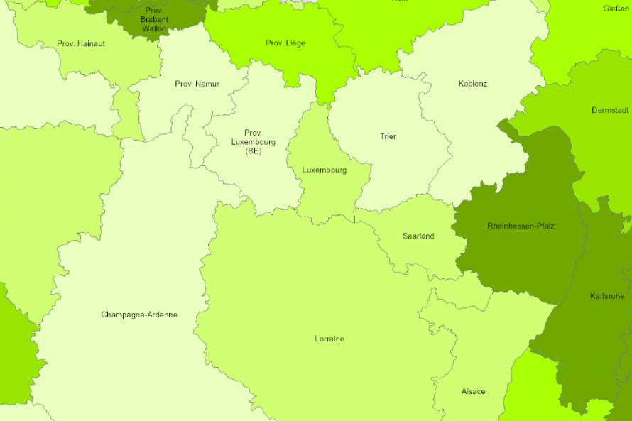 Carte des dépenses dans la R&D. ©SIG-GR.