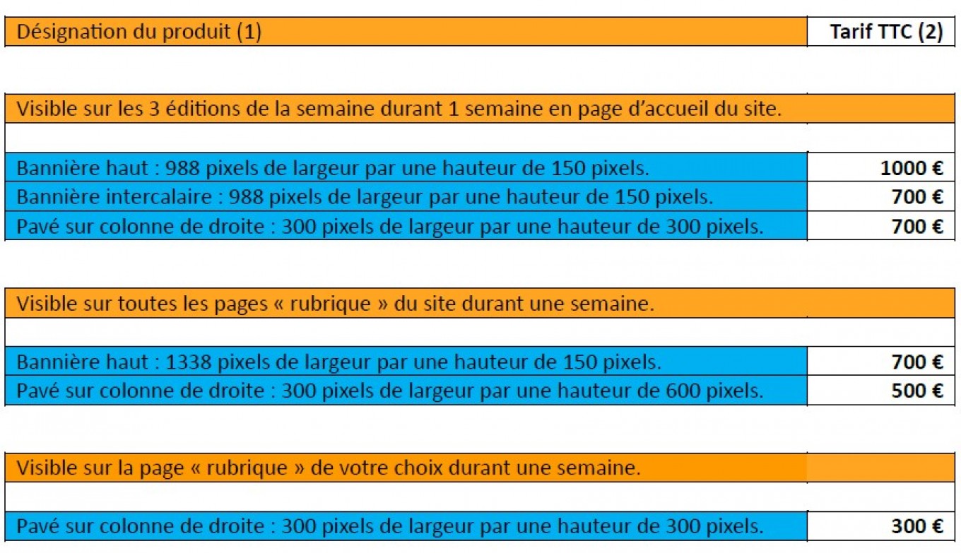 Tarifs