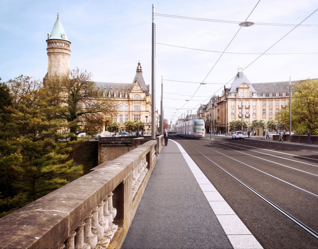 Vue Place de Metz Pont Grand Duc Adolphe